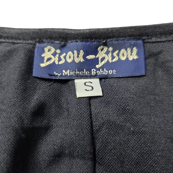 Vintage Bisou Bisou Small Black Lace Short-Sleeve Lined Mini‎ Dress Made In USA - Picture 9 of 14